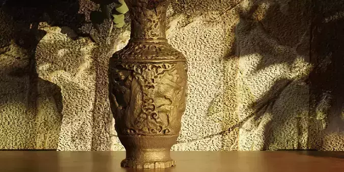 Photorealistic Asian Bronze Vase