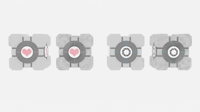 Portal Cubes Low-poly 3D model