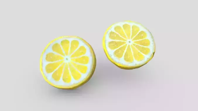 Slice Of Lemon Low-poly 3D model