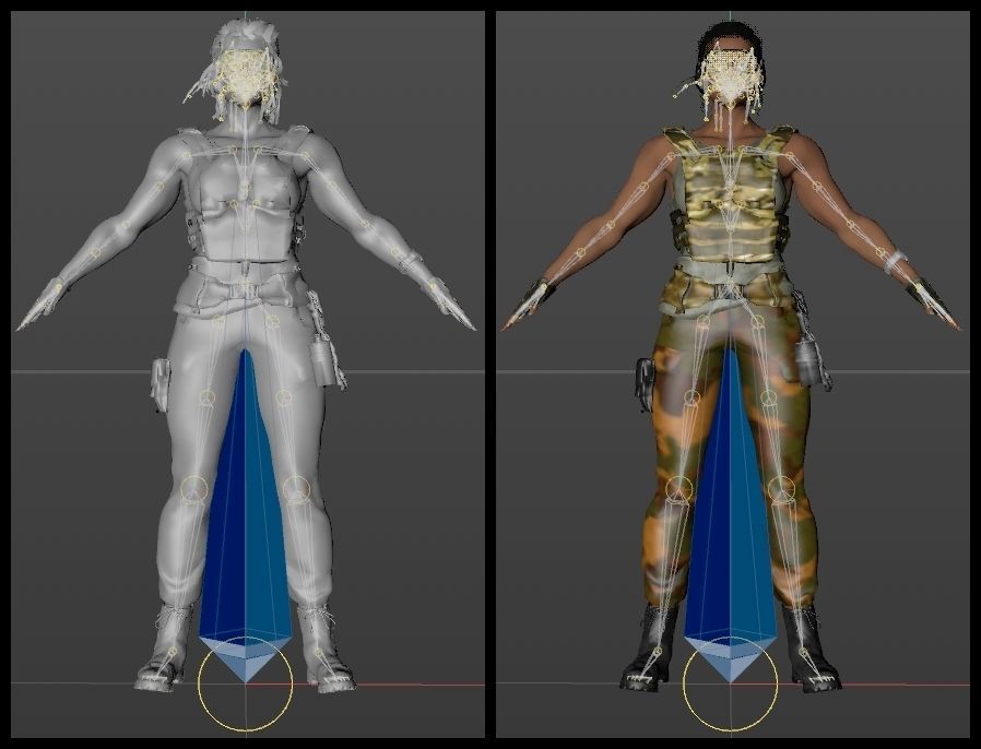 African American Female Military Soldier 3D model_8