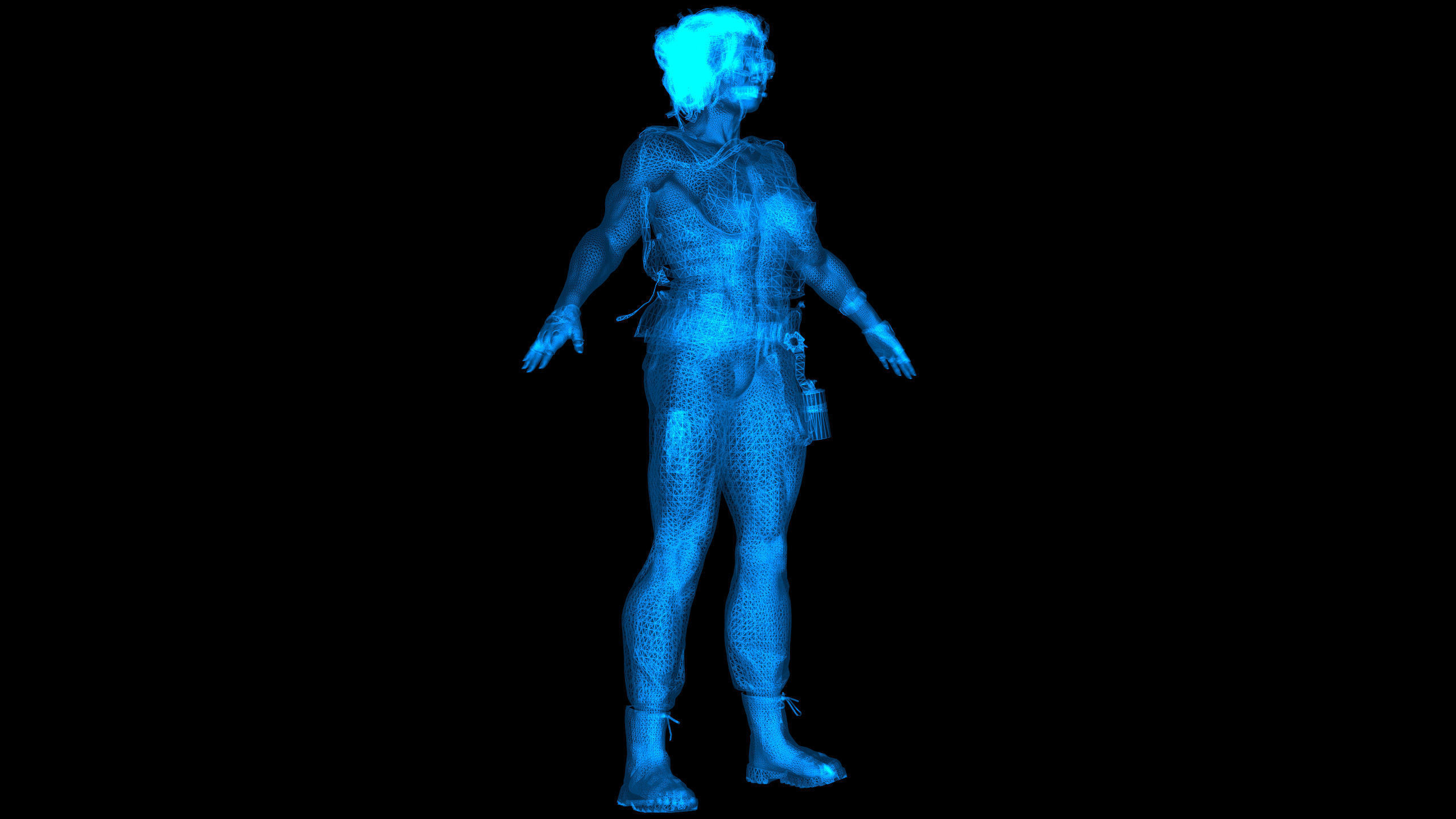 African American Female Military Soldier 3D model_1