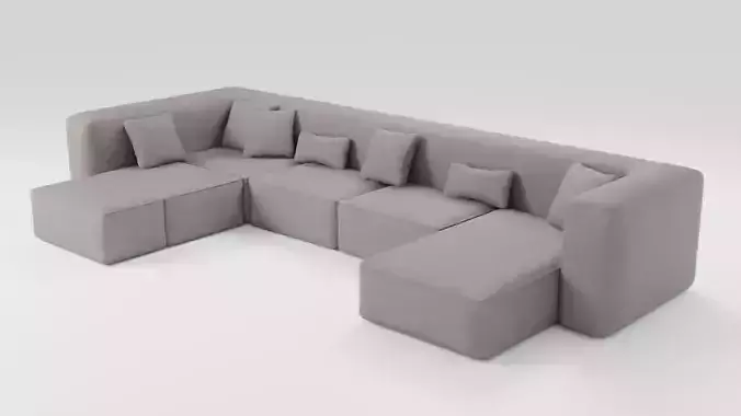 Large comfortable sofa in dark colors