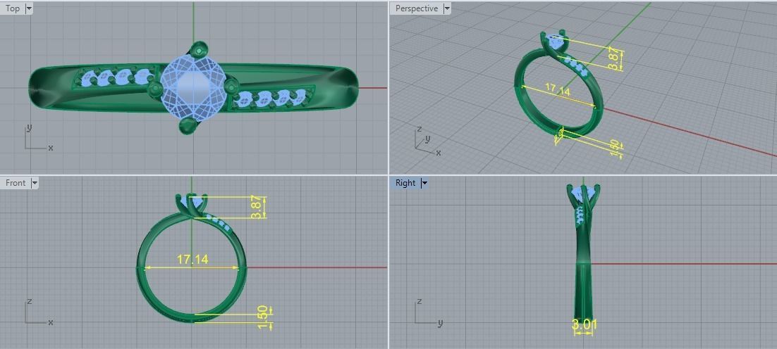 Solitaire ring Model 5884 3D print model_5