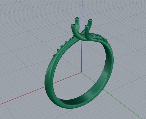 Solitaire ring Model 5884 3D print model_3
