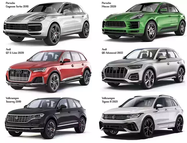 Collection of SUVs from the VAG brand 