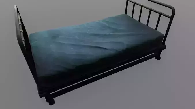 Hospital Bed Animated Rigged Low-poly 3D model