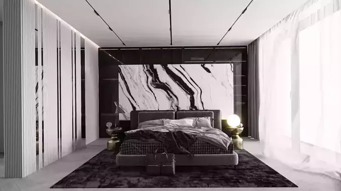 Corona render Modern Bedroom 