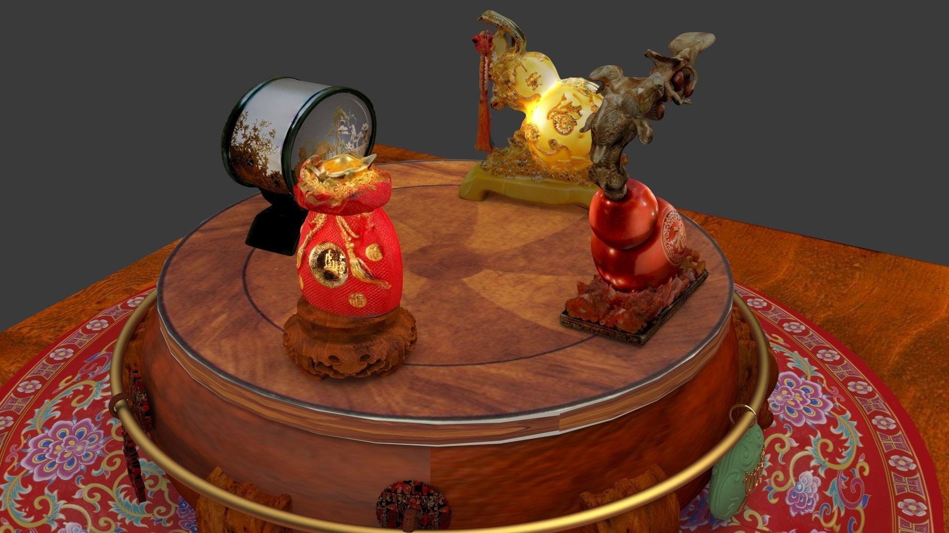 Chinese gourd 3D model_2