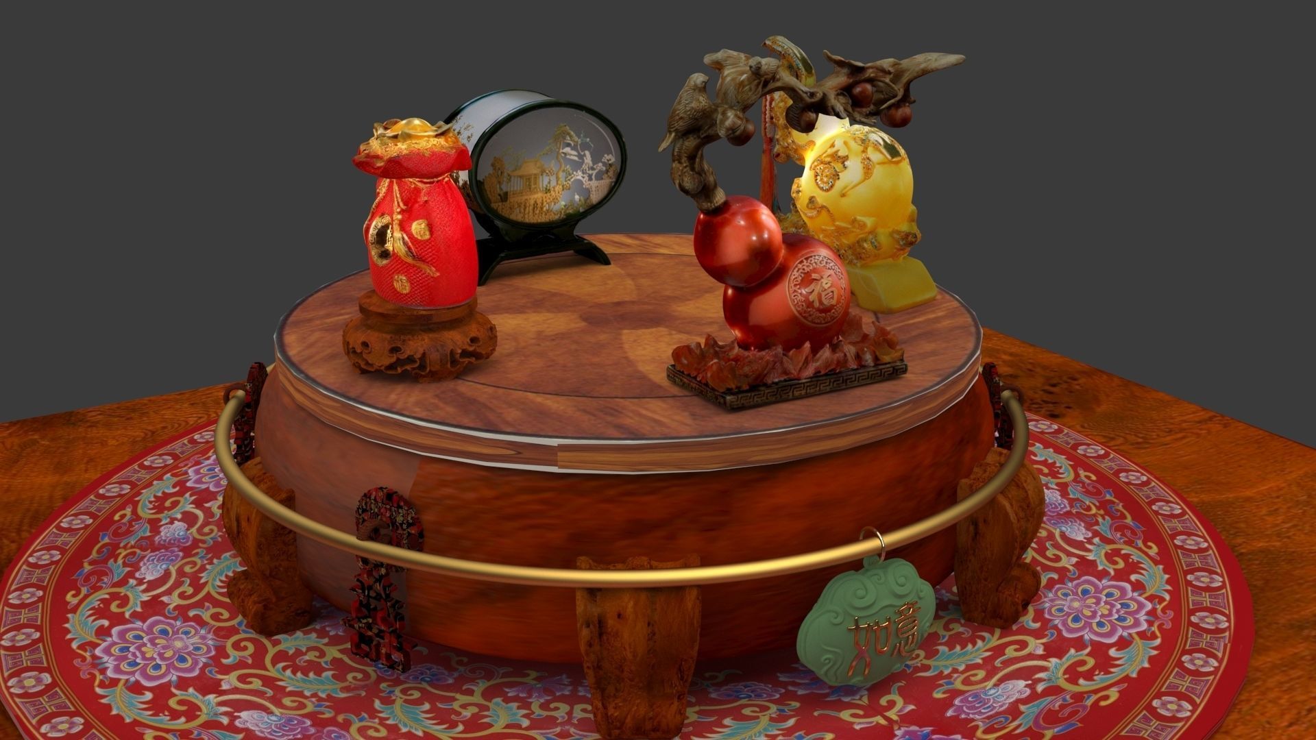 Chinese gourd 3D model_3