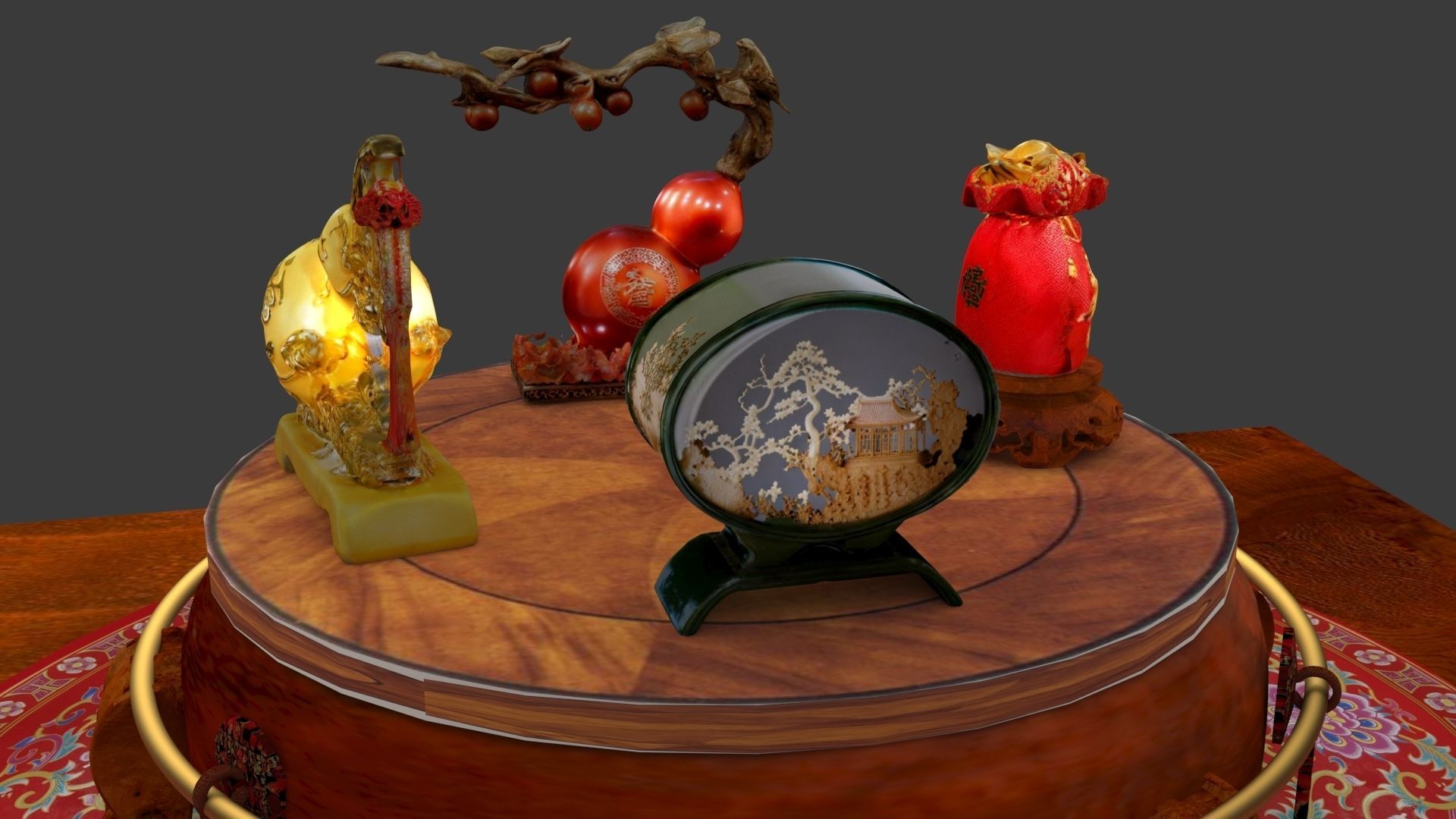 Chinese gourd 3D model_4