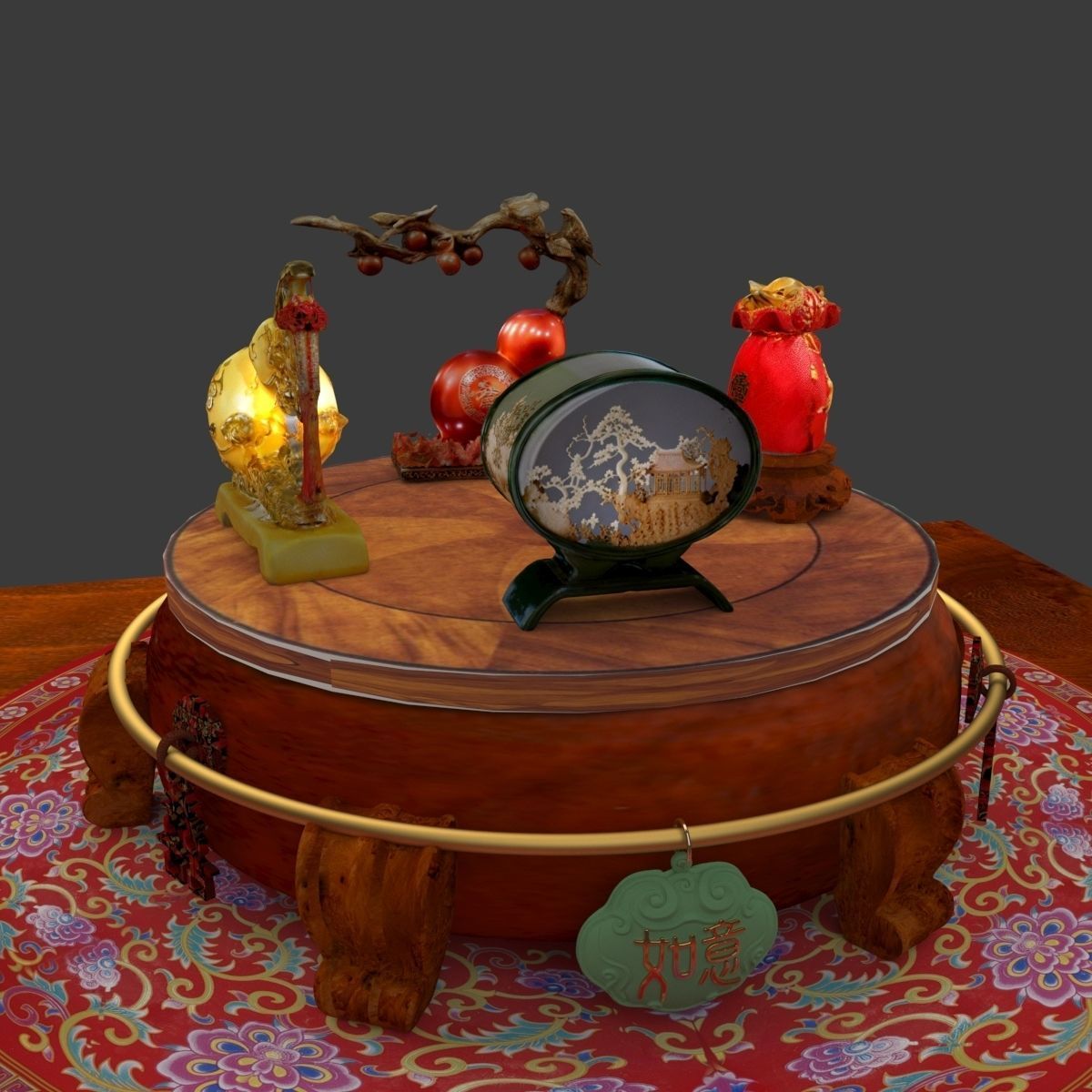 Chinese gourd 3D model_5