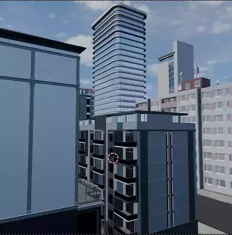 3d mini city in blender  Low-poly 3D model