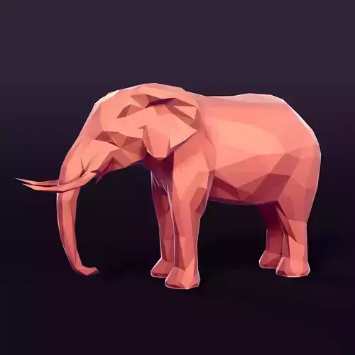 Polygonal Elephant Statue