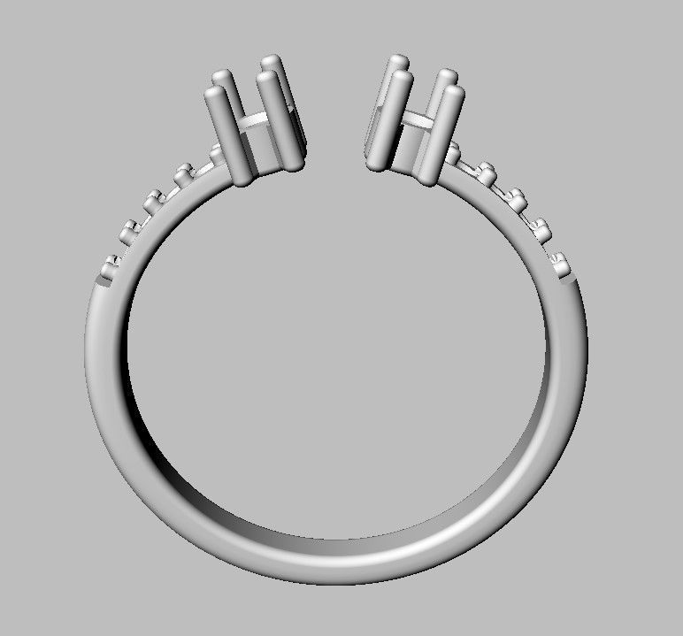Open Gemstone Ring 3D print model_21