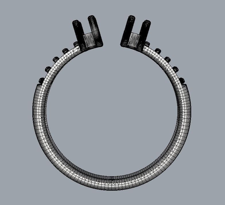 Open Gemstone Ring 3D print model_18