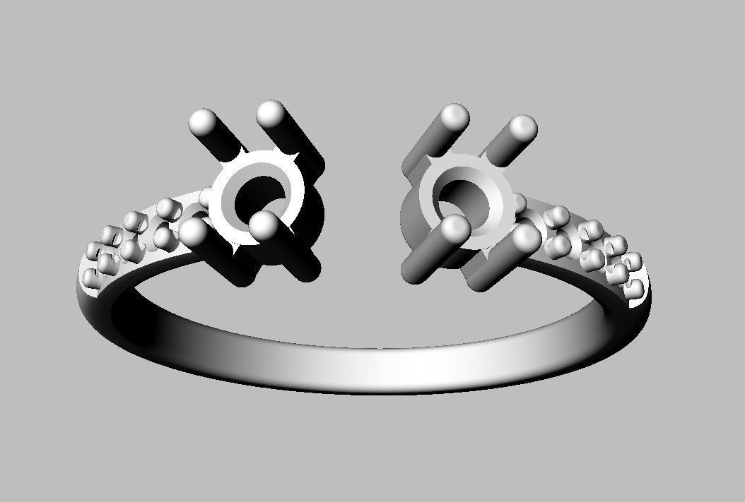 Open Gemstone Ring 3D print model_19
