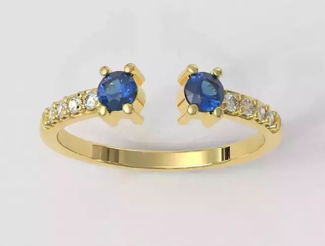 Open Gemstone Ring 3D print model