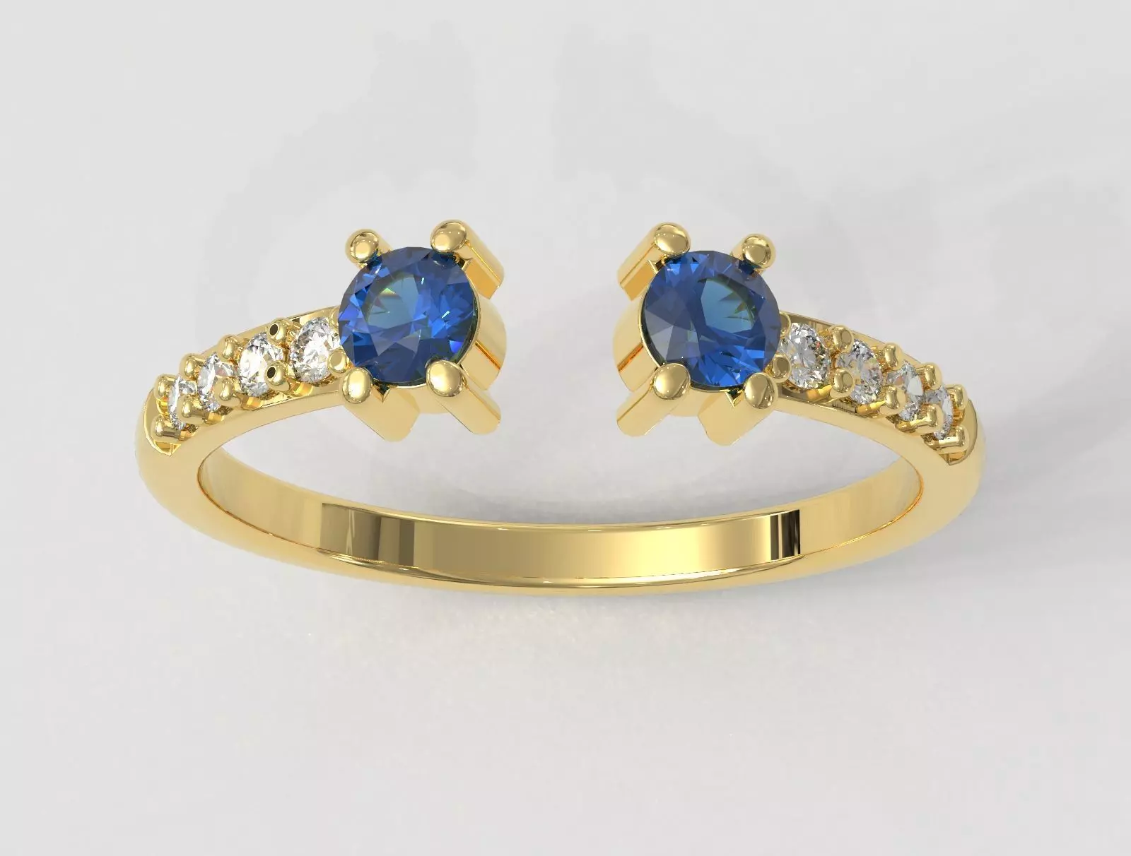 Open Gemstone Ring 3D print model_0