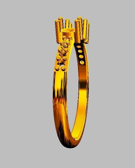 Open Gemstone Ring 3D print model_12