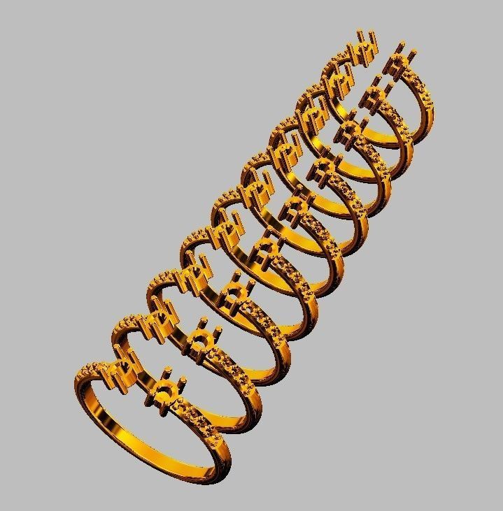 Open Gemstone Ring 3D print model_6