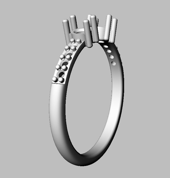 Open Gemstone Ring 3D print model_25