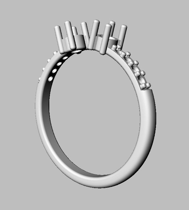 Open Gemstone Ring 3D print model_23
