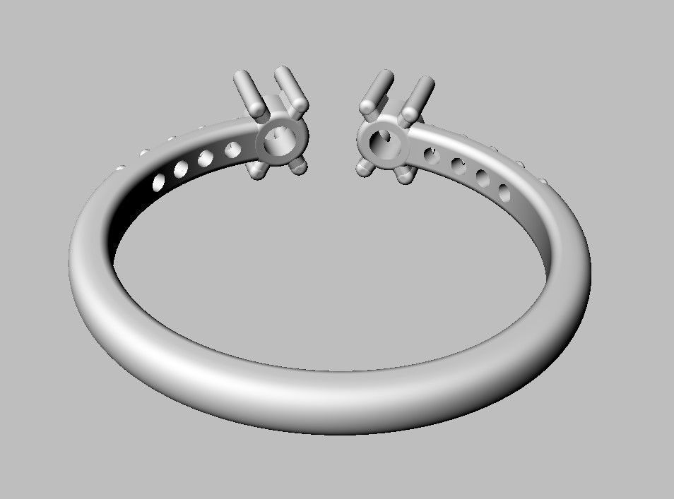 Open Gemstone Ring 3D print model_24