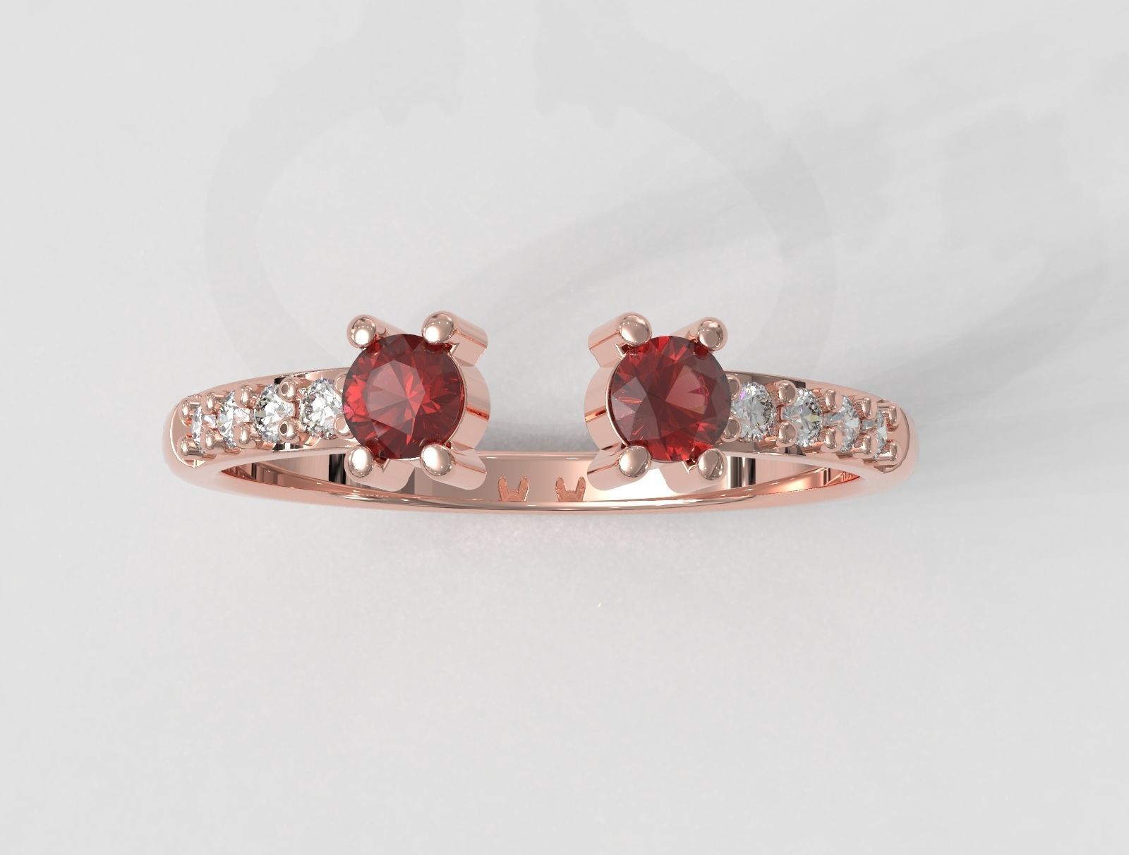 Open Gemstone Ring 3D print model_3