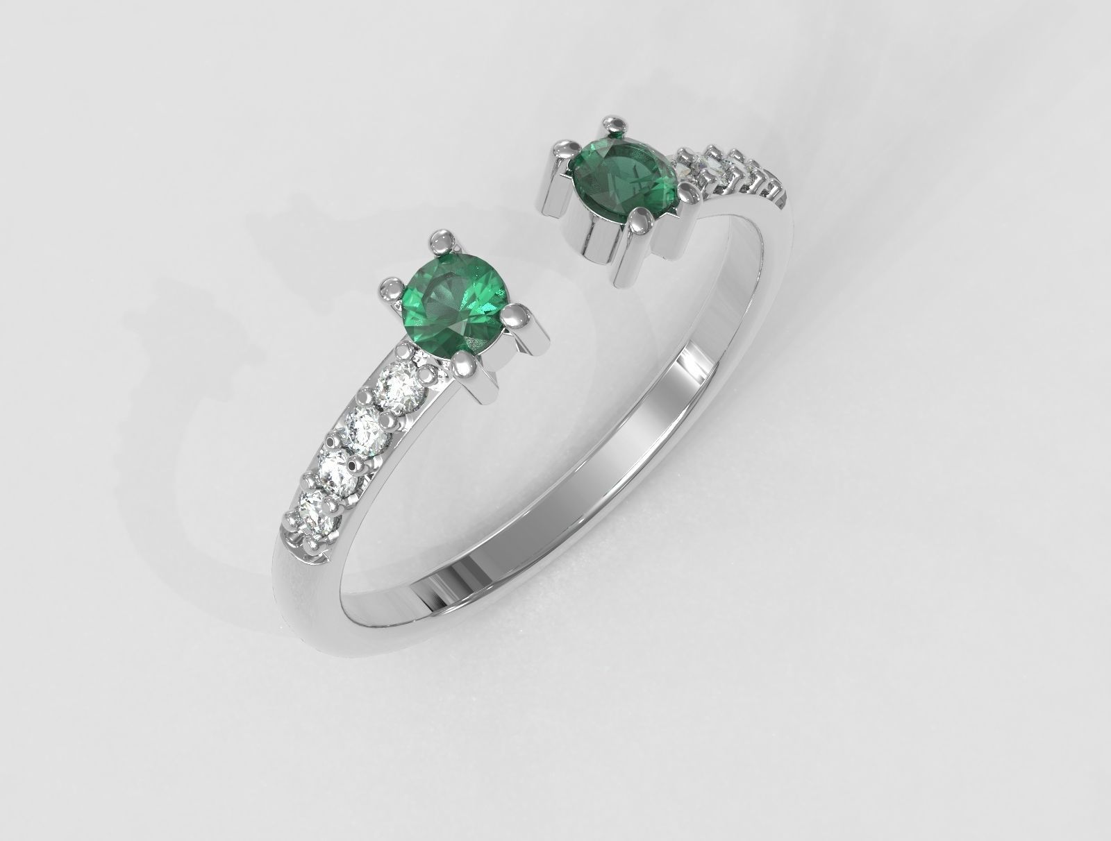 Open Gemstone Ring 3D print model_2
