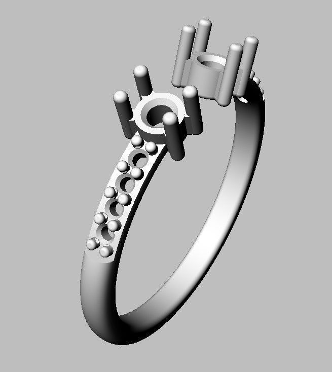 Open Gemstone Ring 3D print model_20