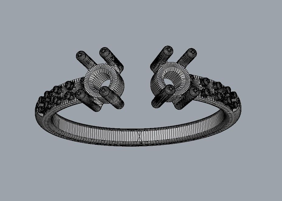 Open Gemstone Ring 3D print model_13