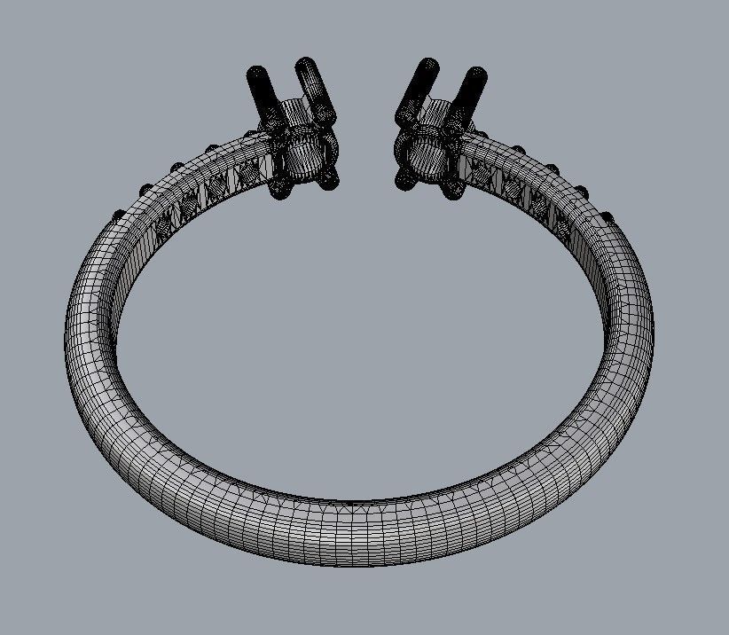 Open Gemstone Ring 3D print model_16