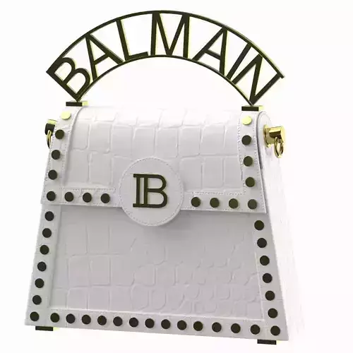 Balmain B Buzz Dynasty Small Bag White Crocodile