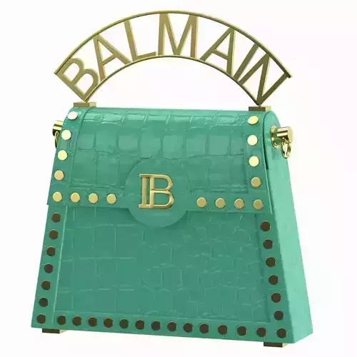 Balmain B Buzz Dynasty Small Bag Green Crocodile