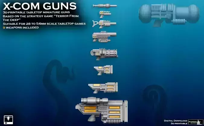 X-COM Terror From The Deep Weapons 1 3D print model