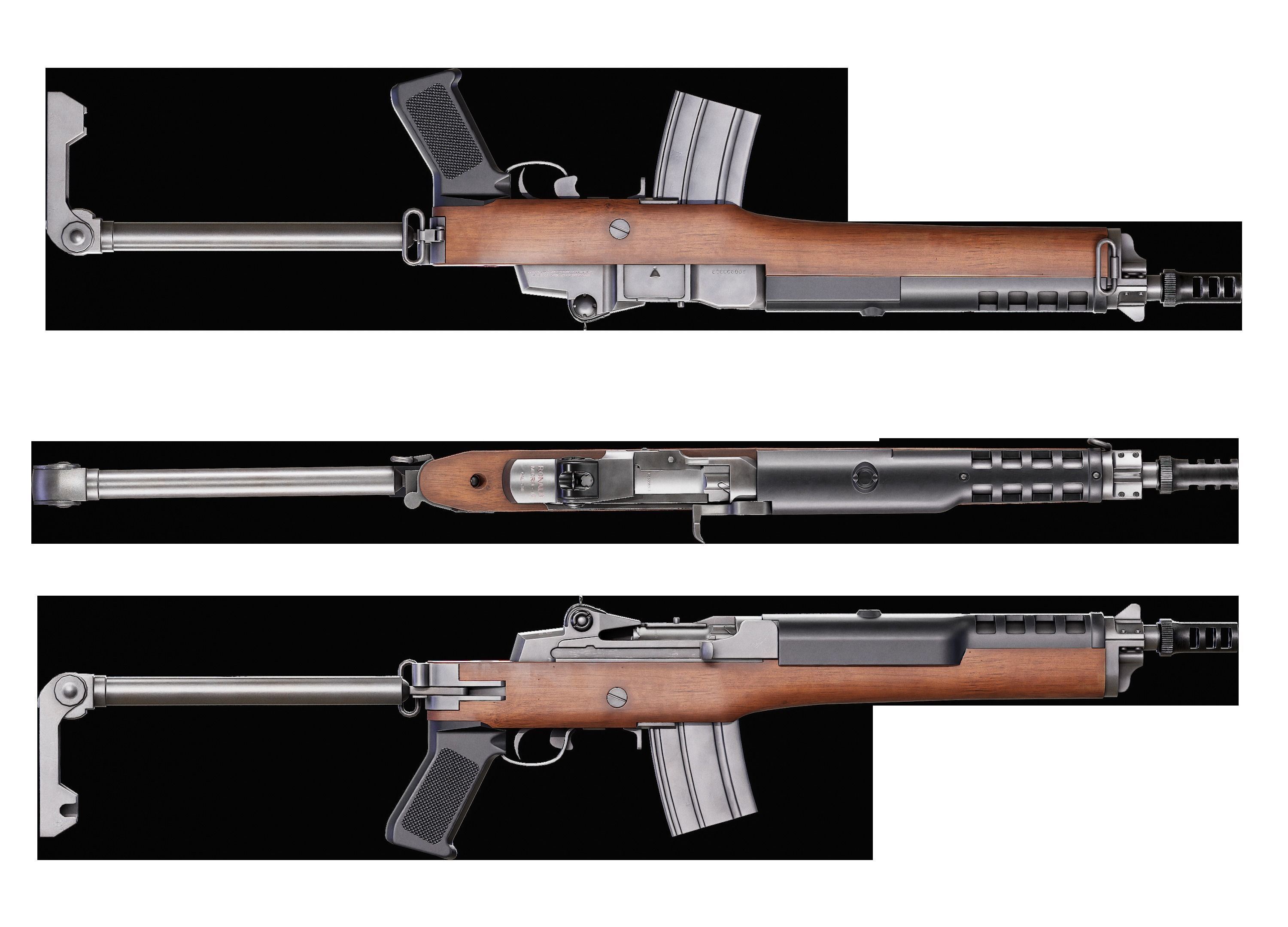 Game Ready Ruger Mini 14 PBR Rigged Low-poly 3D model_5