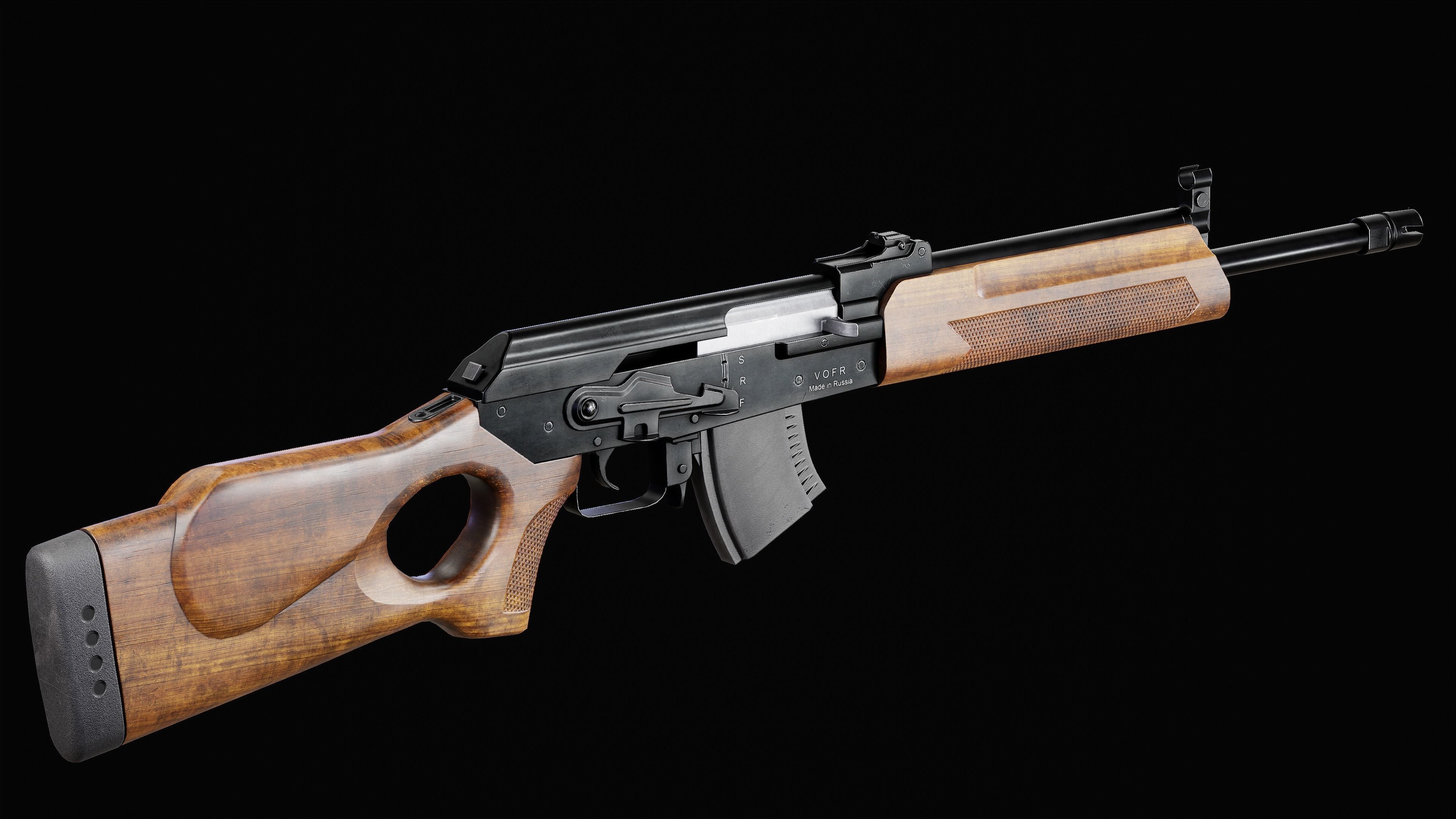 Game Ready VEPR Rifle PBR Rigged  Low-poly 3D model_1