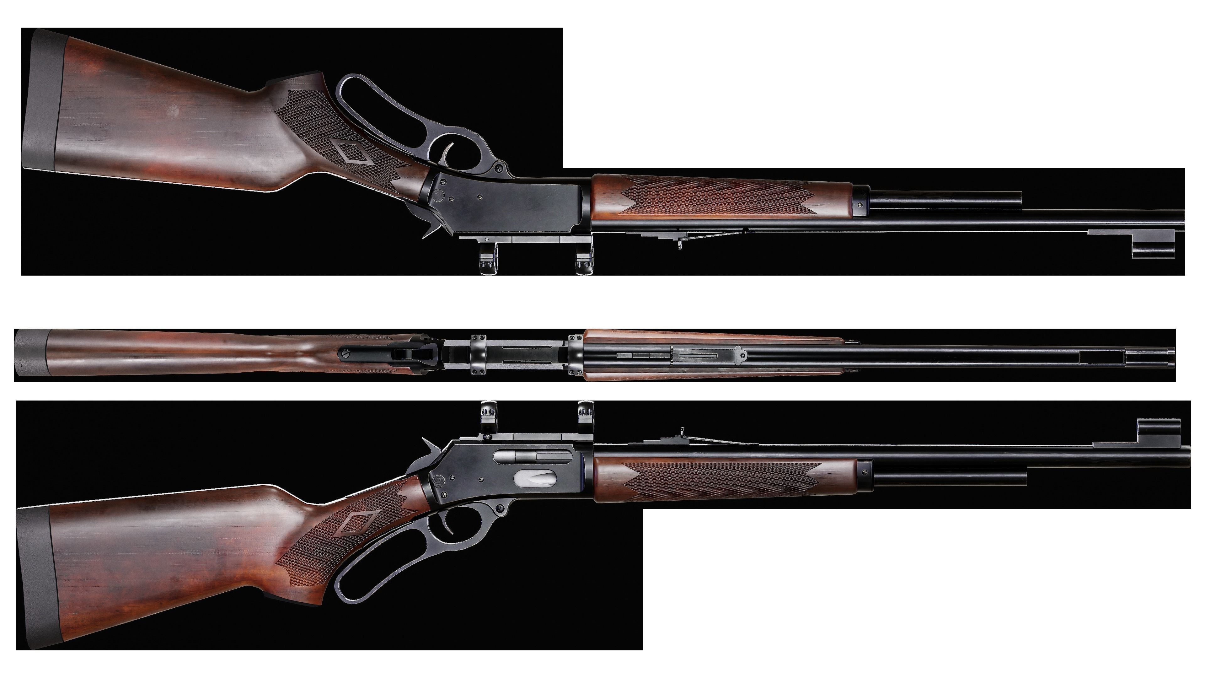 Game Ready Marlin 308MX Lever Action Rifle PBR Rifle Low-poly 3D model_2