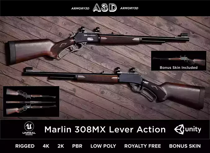 Game Ready Marlin 308MX Lever Action Rifle PBR Rifle