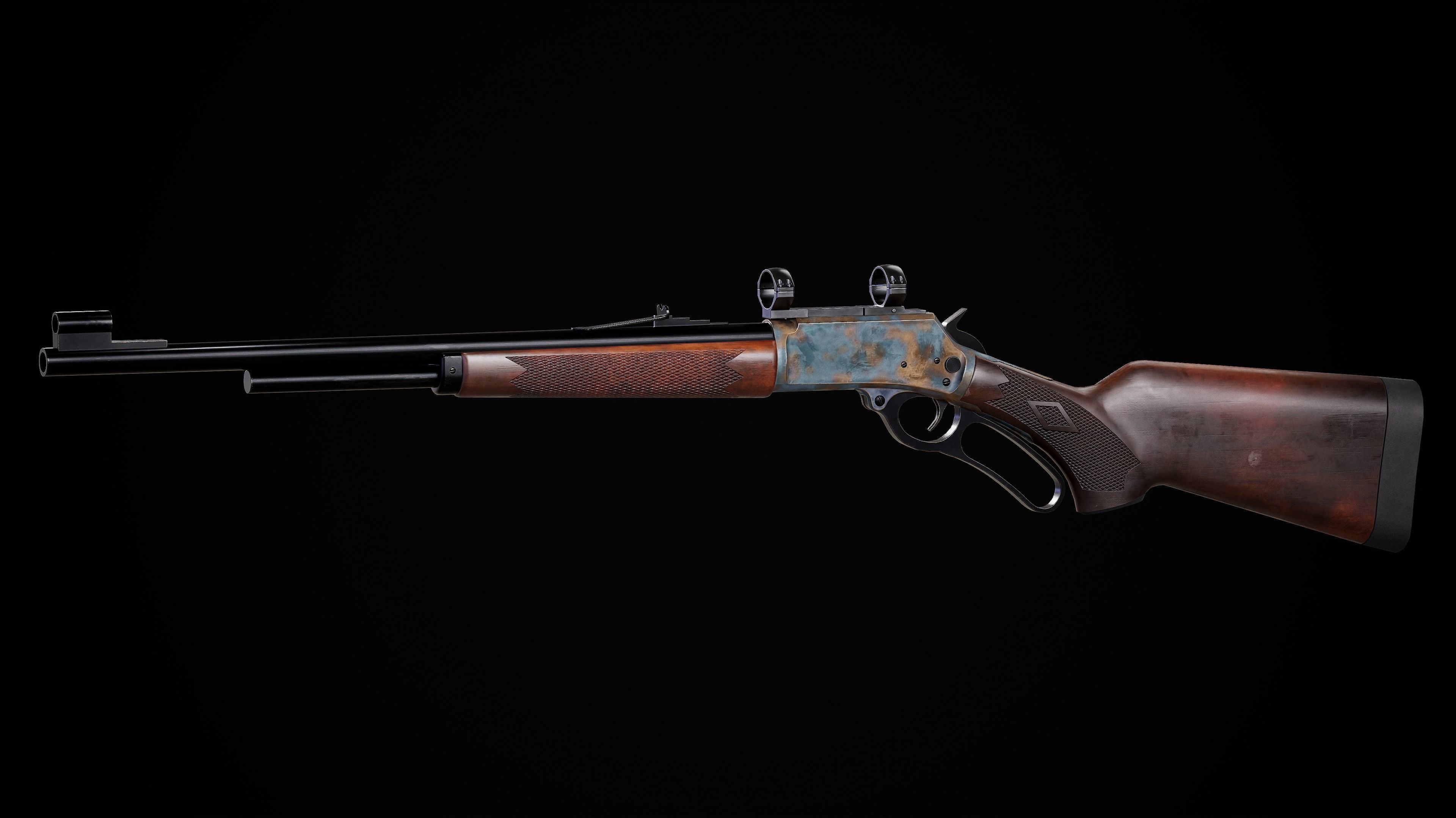 Game Ready Marlin 308MX Lever Action Rifle PBR Rifle Low-poly 3D model_5
