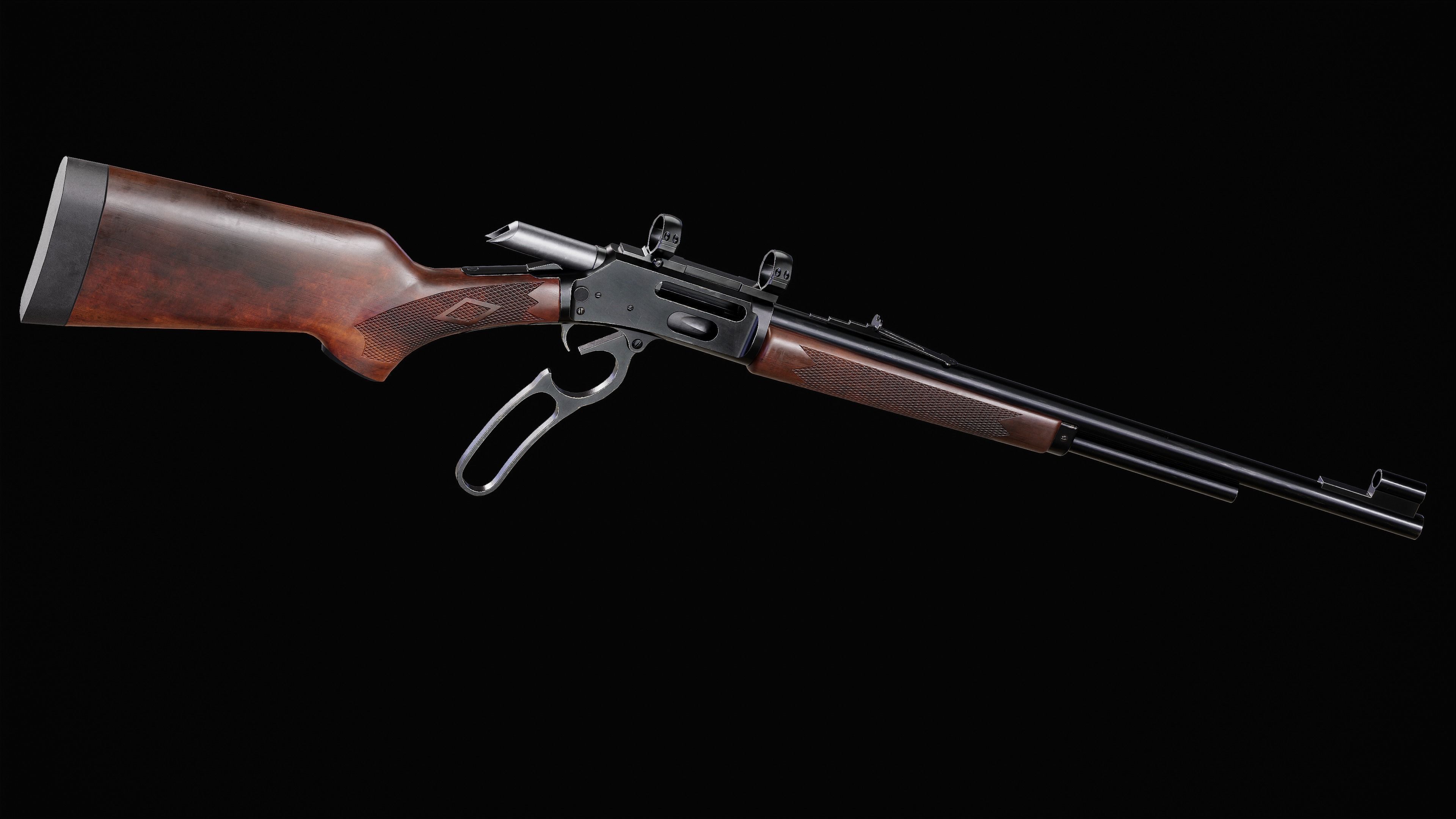 Game Ready Marlin 308MX Lever Action Rifle PBR Rifle Low-poly 3D model_1