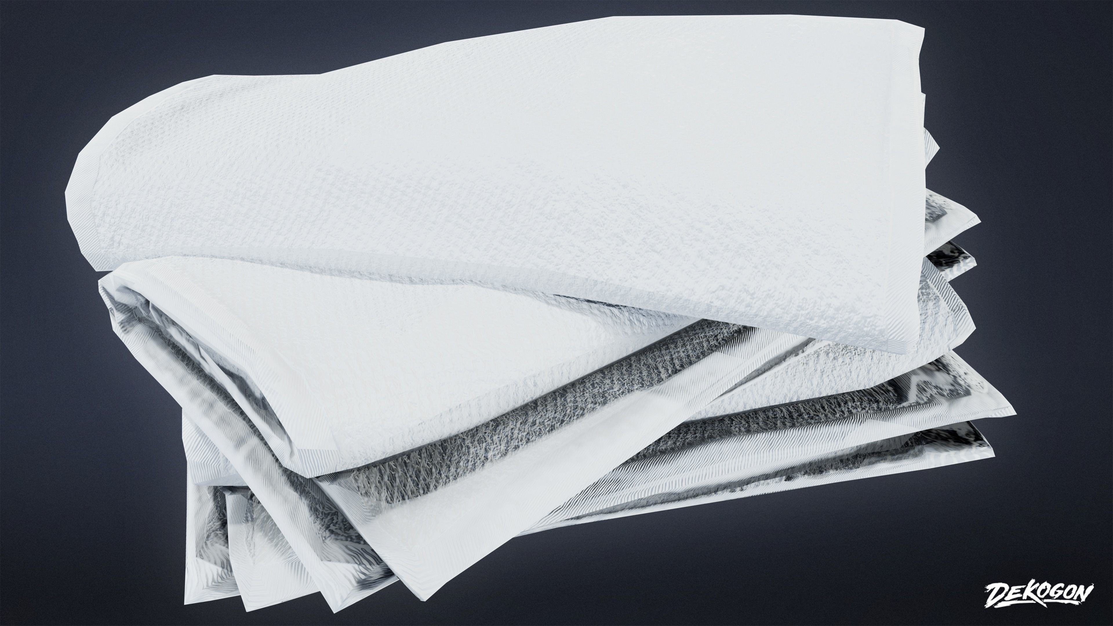 HIGH SCHOOL GYM - Towel Stack 01 - LOW POLY Low-poly 3D model_3