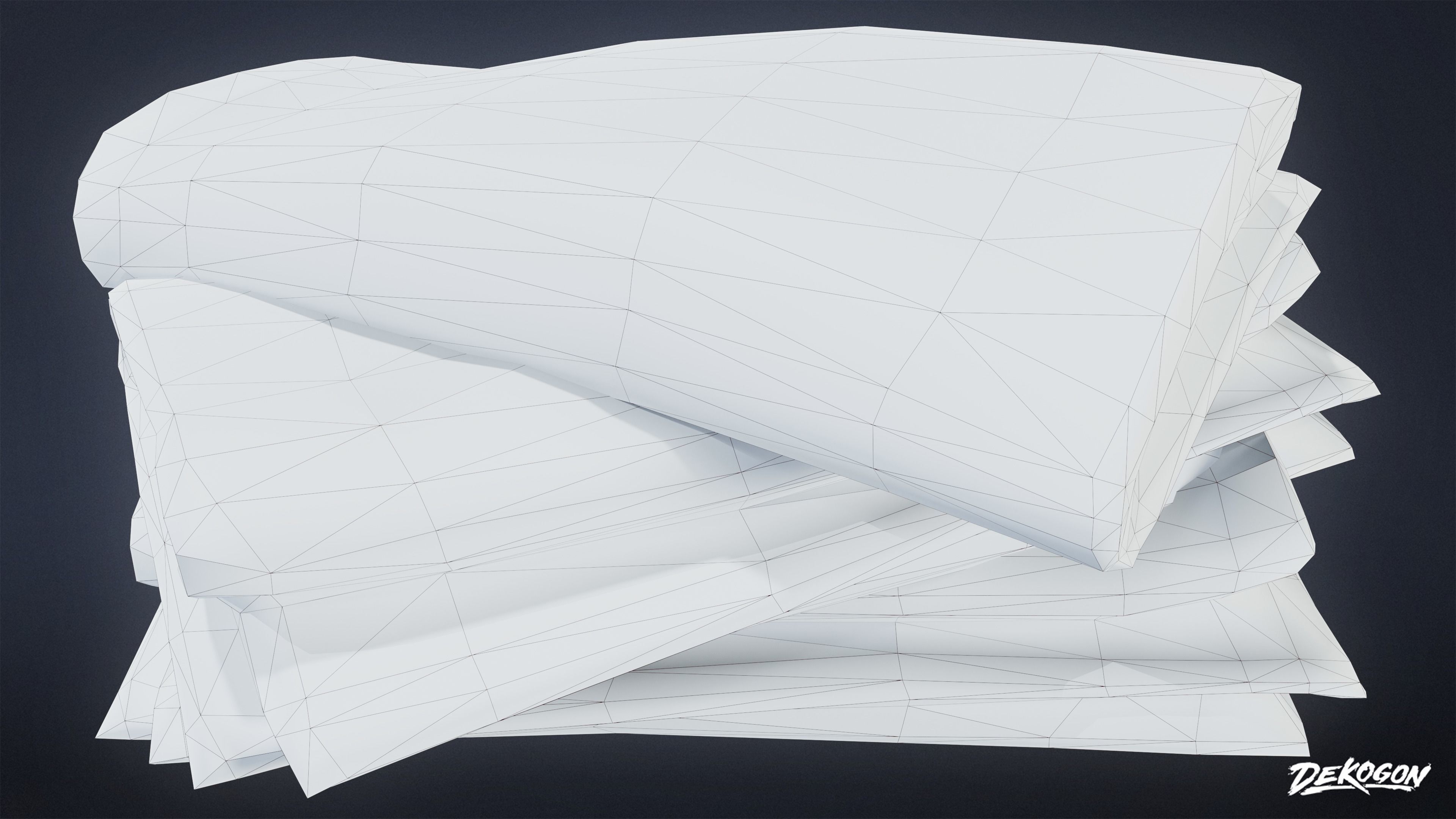 HIGH SCHOOL GYM - Towel Stack 01 - LOW POLY Low-poly 3D model_8