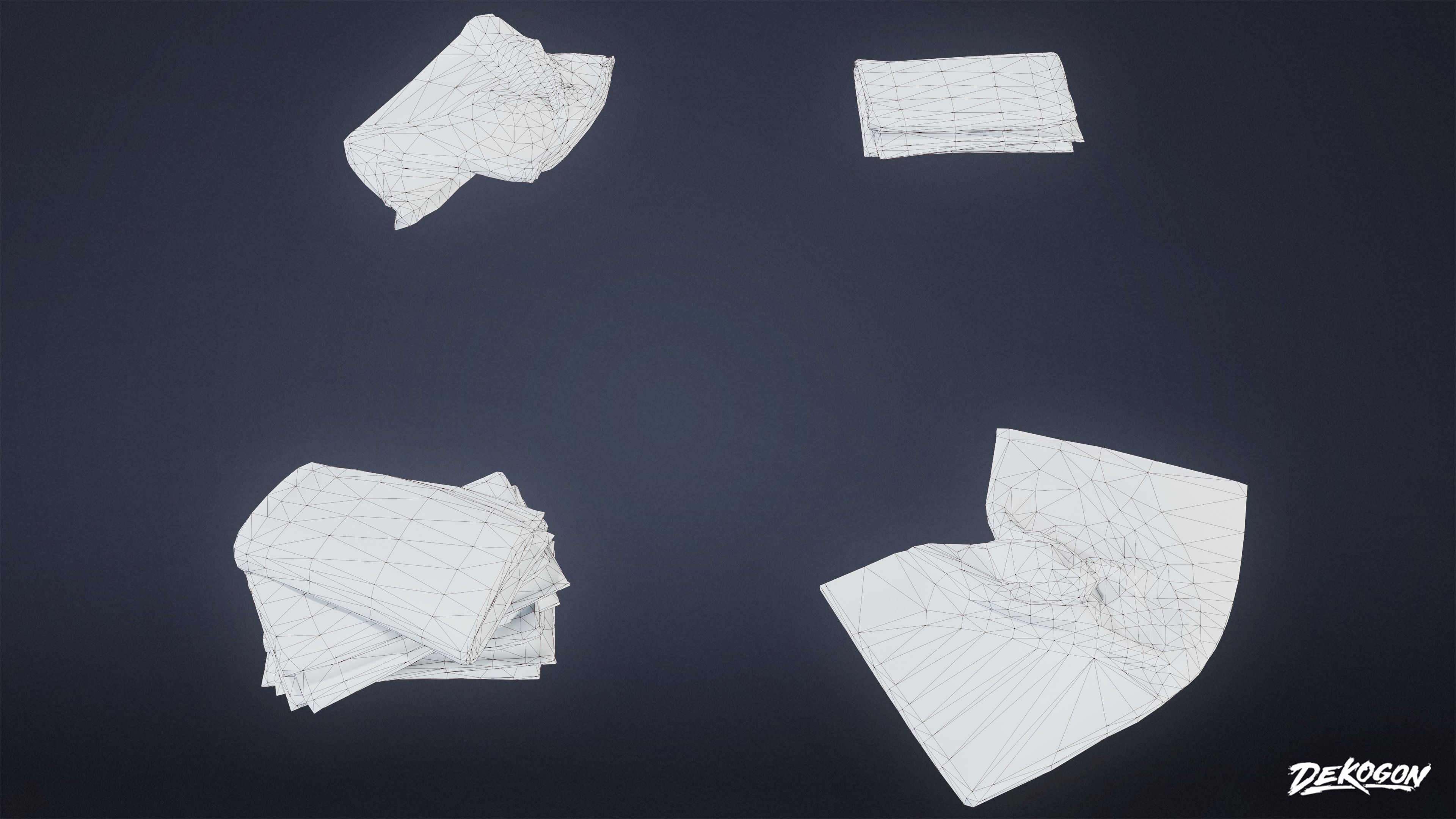 HIGH SCHOOL GYM - Towel Stack 01 - LOW POLY Low-poly 3D model_7