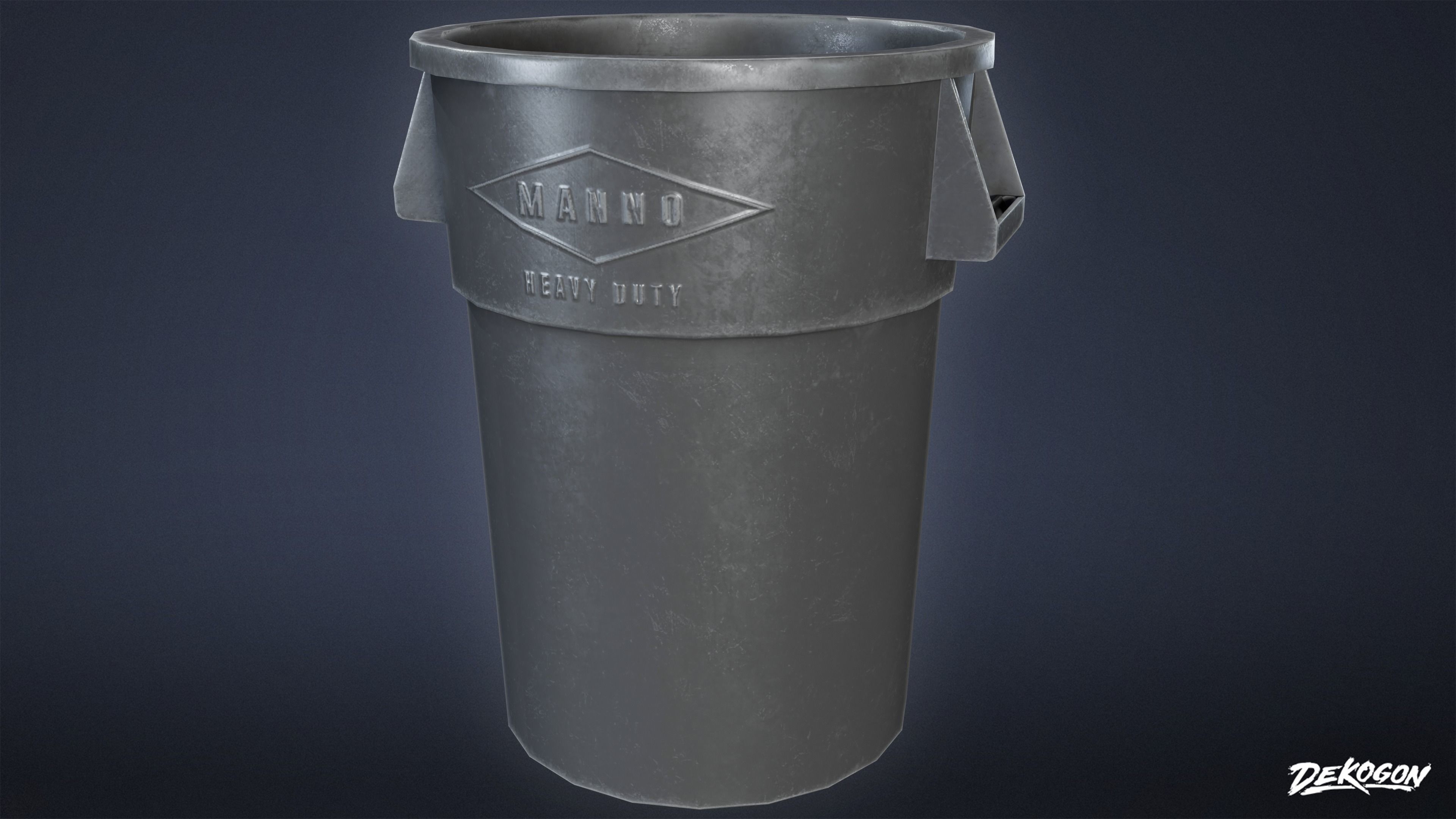HIGH SCHOOL GYM - Trash Can 01 - LOW POLY Low-poly 3D model_3