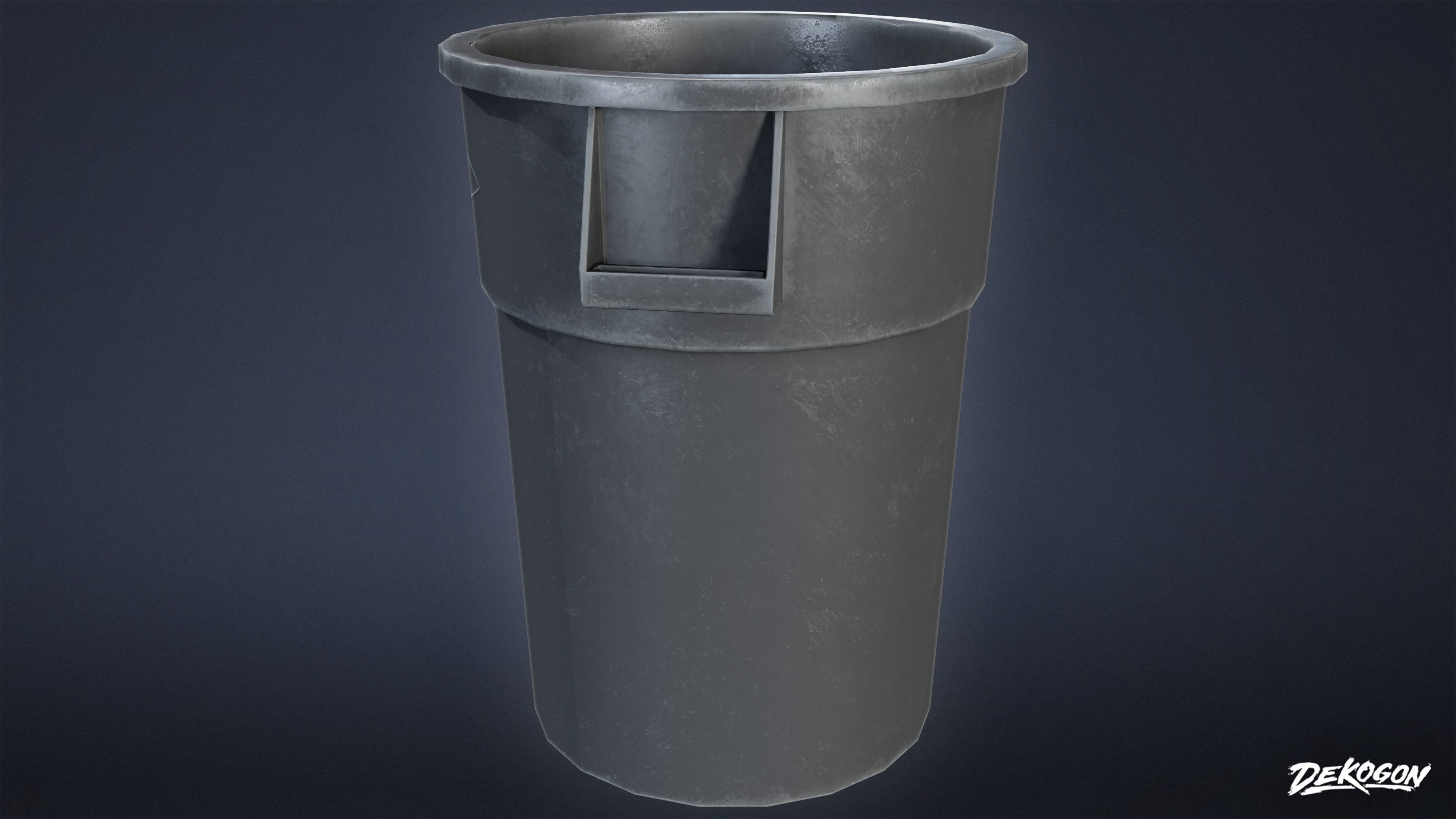 HIGH SCHOOL GYM - Trash Can 01 - LOW POLY Low-poly 3D model_2