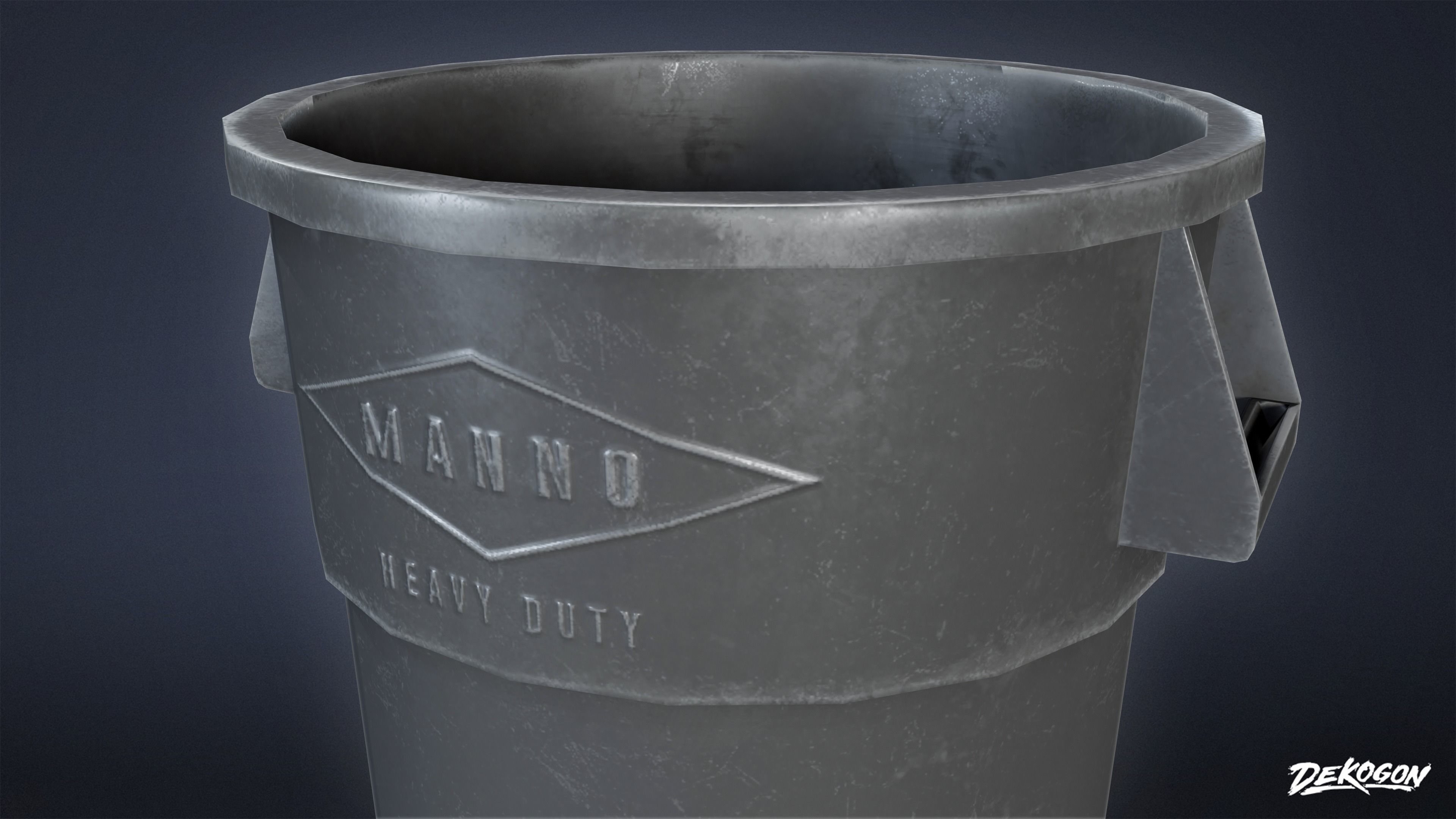 HIGH SCHOOL GYM - Trash Can 01 - LOW POLY Low-poly 3D model_6