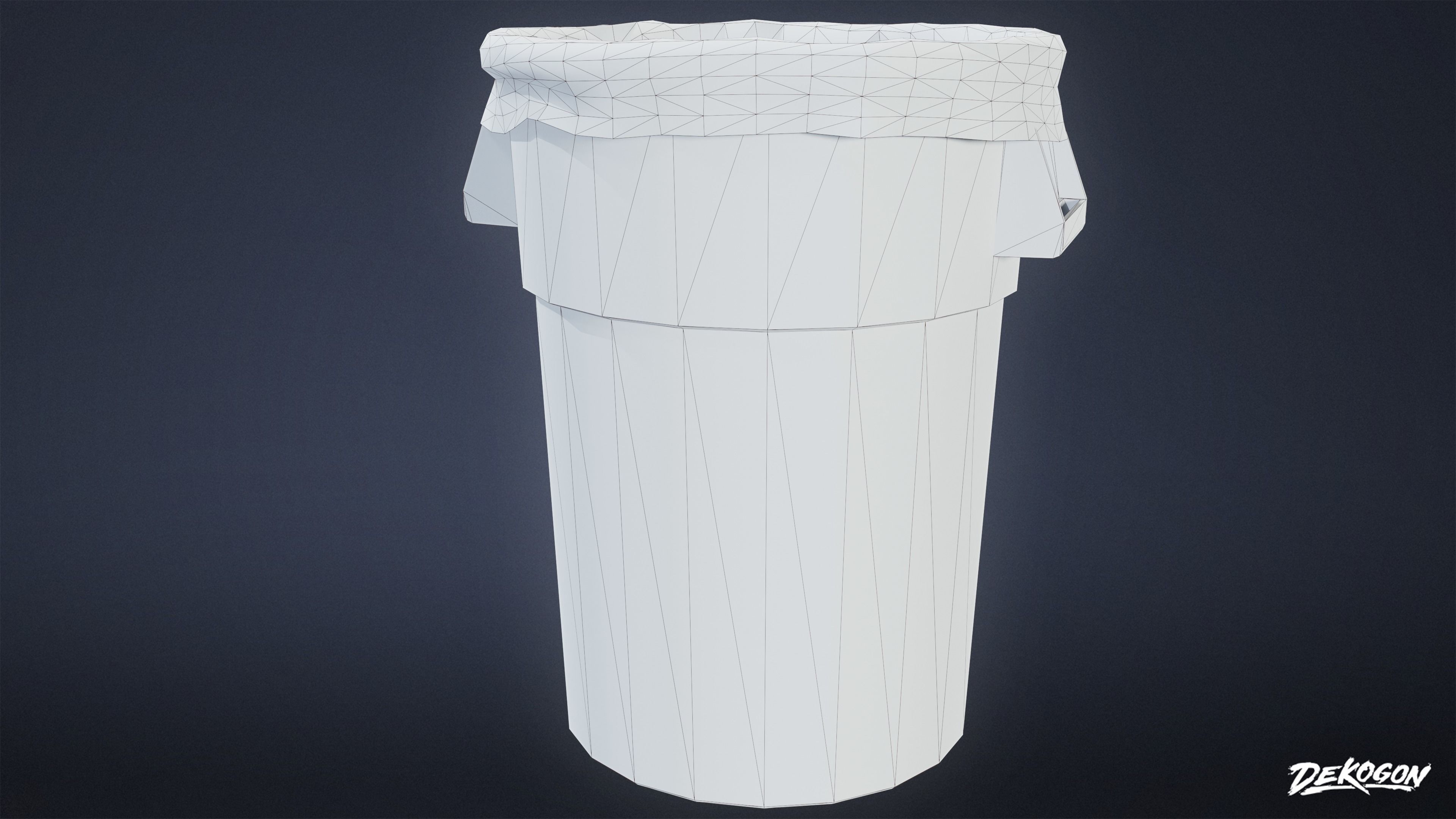 HIGH SCHOOL GYM - Trash Can 01 - LOW POLY Low-poly 3D model_18
