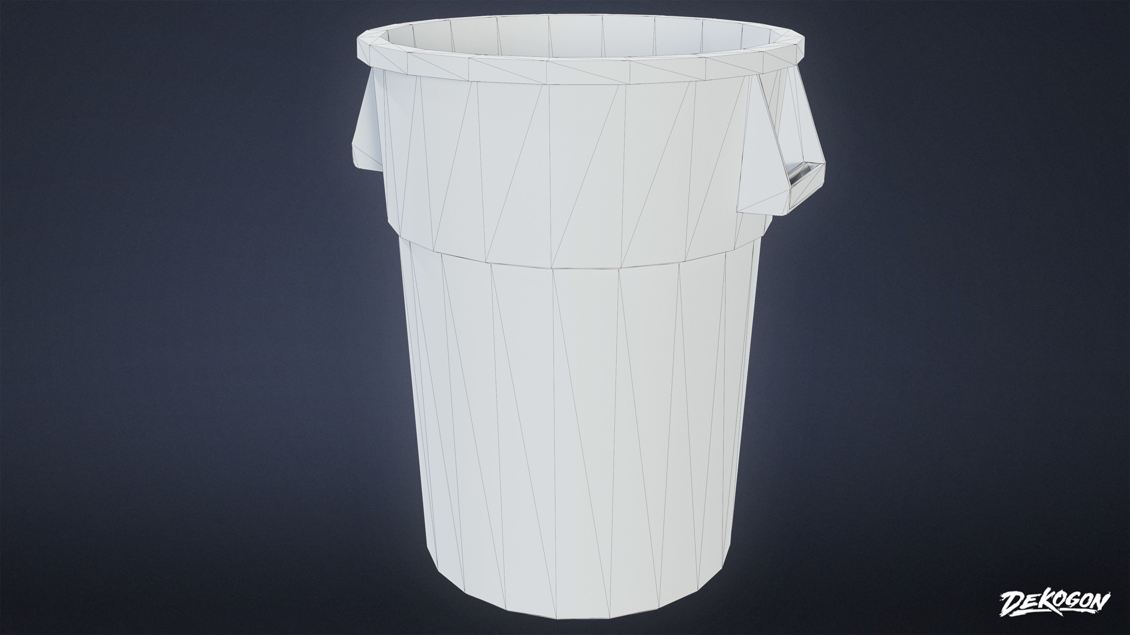HIGH SCHOOL GYM - Trash Can 01 - LOW POLY Low-poly 3D model_8