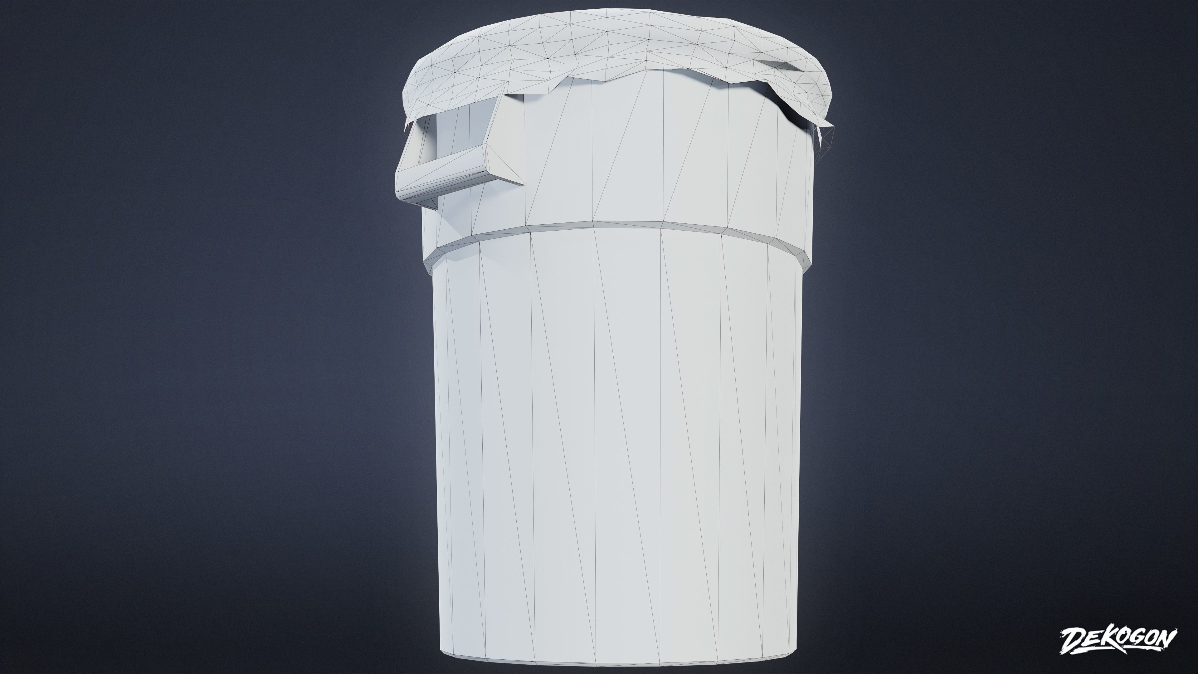 HIGH SCHOOL GYM - Trash Can 01 - LOW POLY Low-poly 3D model_19